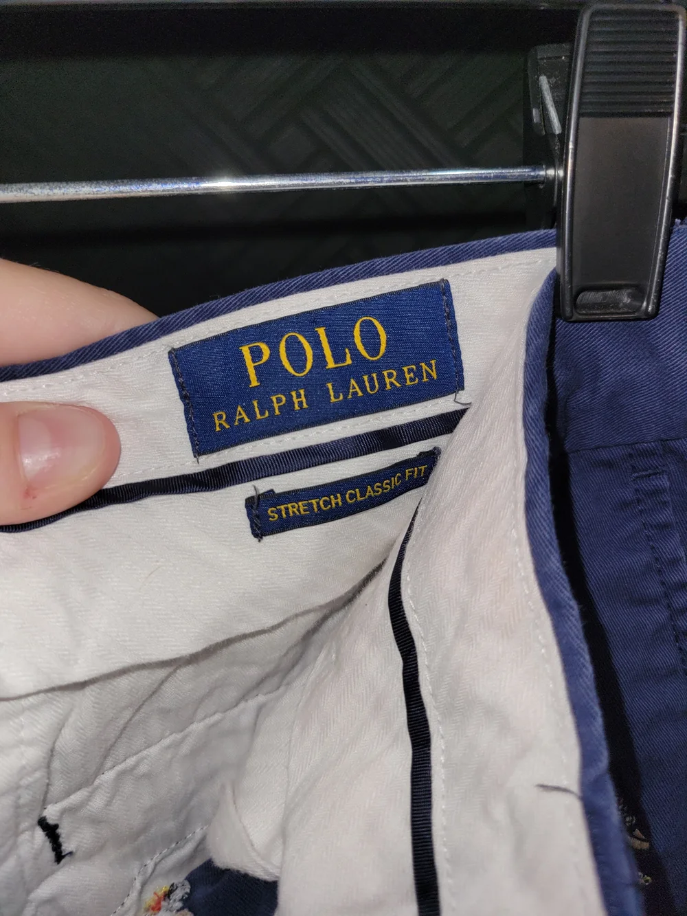 Polo Ralph Lauren Men's Size 33 Chino Shorts Polo Bear  Navy Embroidered